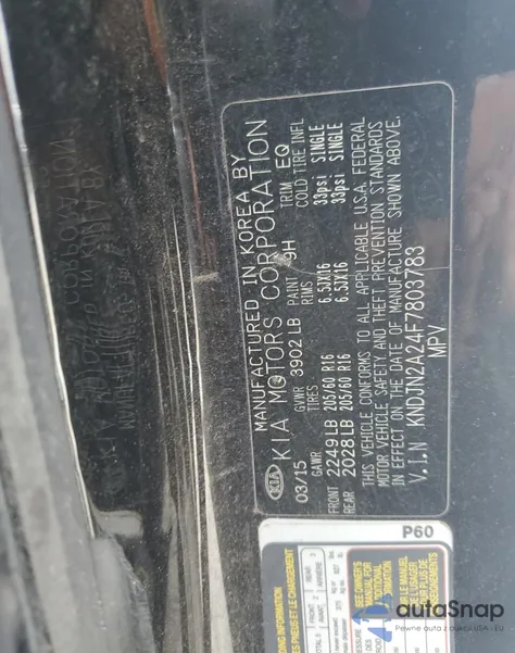 2015 Kia Soul z USA, uszkodzony, nr VIN KNDJN2A24F7803783